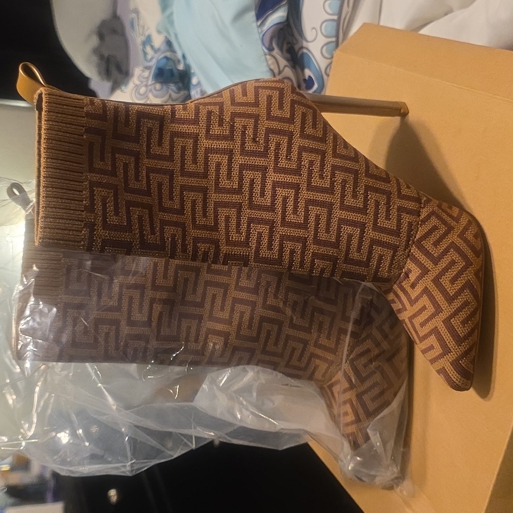 Steve Madden Brown Patterned Heeled Boots